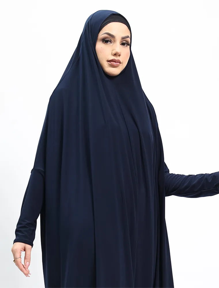 Navy Jersey Jilbab